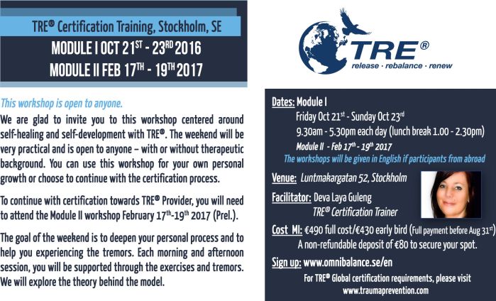 Stockholm, Sweden - TRE™ Certification Training - Module I(open to anyone) / (optional MII in Feb 2017) 