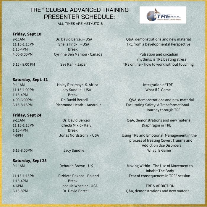 TRE™ Online Advanced Training (Weekend Part 2) with Dr. David Berceli
